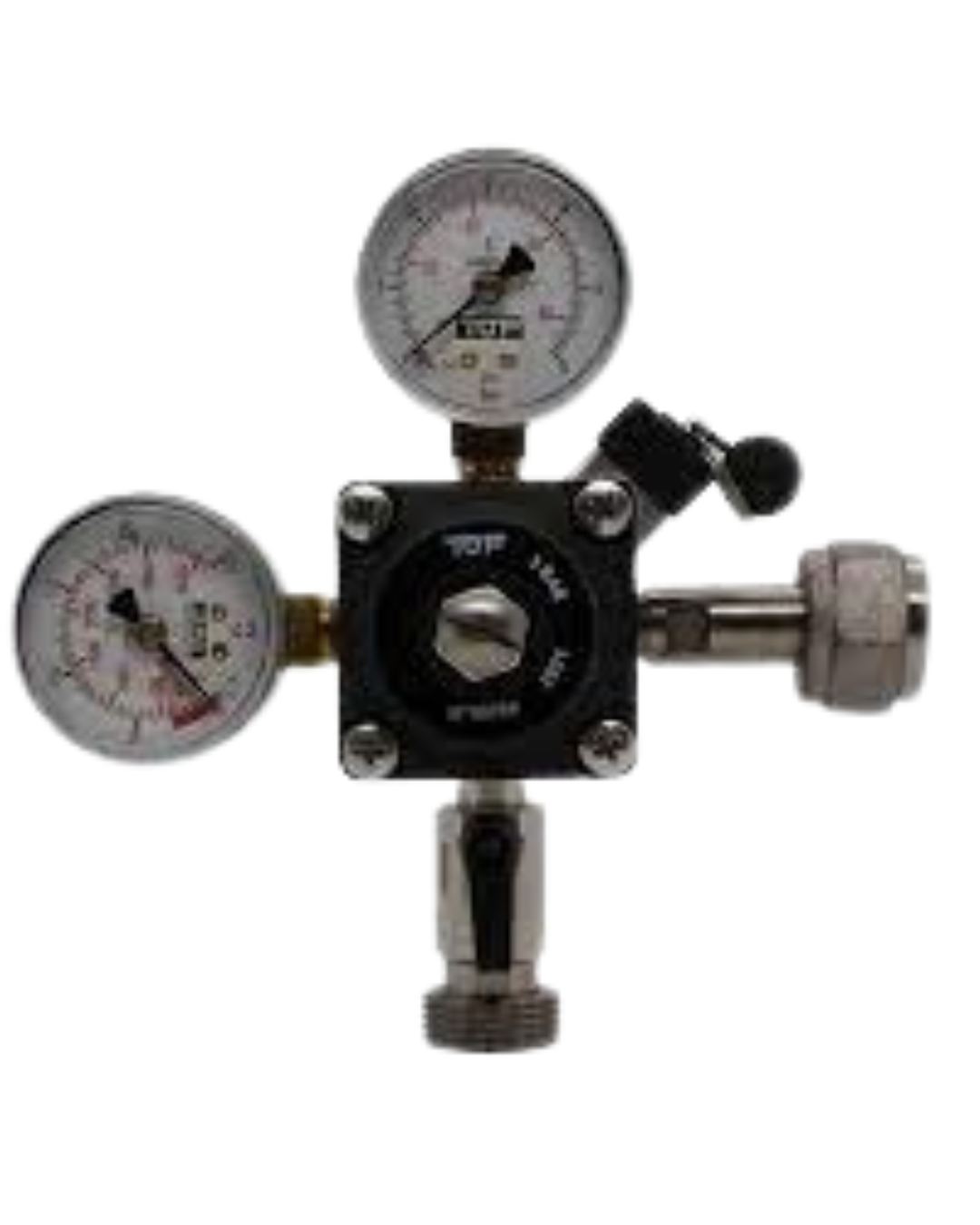Professionell manometer/kolsyreregulator för påfyllningsbara kolsyreflaskor (dubbelmätare)